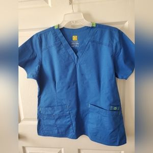 Royal blue scrub top sz Large